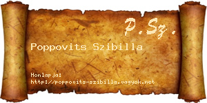 Poppovits Szibilla névjegykártya